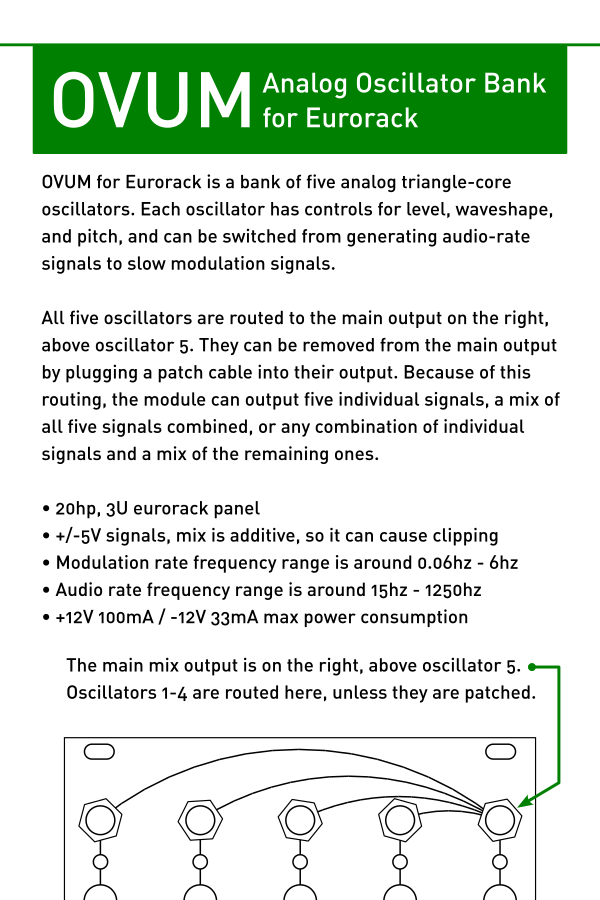 Crows Electromuisic - OVUM for Eurorack - analog oscillator bank
